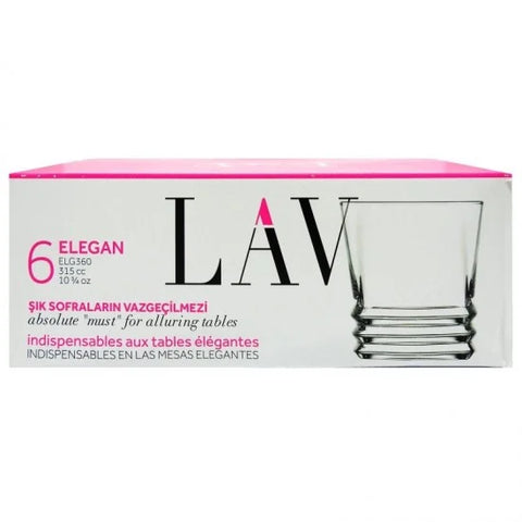 Set 6 pahare sticla LAV Elegan 315 ml Whisky Vodka Brandy tarie evenimente CADOUL PERFECT