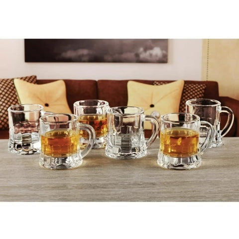 Set 6 pahare tarie tuica sticla pentru shot 25 ml Kaveh Puma terasa piscina evenimente