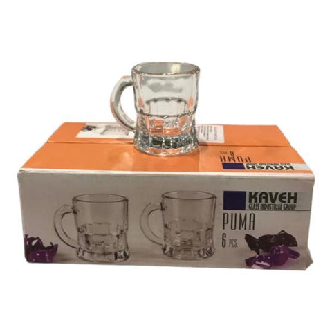 Set 6 pahare tarie tuica sticla pentru shot 25 ml Kaveh Puma terasa piscina evenimente