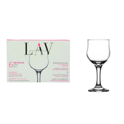 Set 6 pahare cu picior 200 ml vin apa suc Lav NEVAKAR evenimente de neuitat