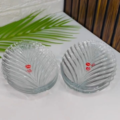 Set 6 platouri sticla model frunza 20 cm eleganta si funcționalitate pentru Mesele Tale