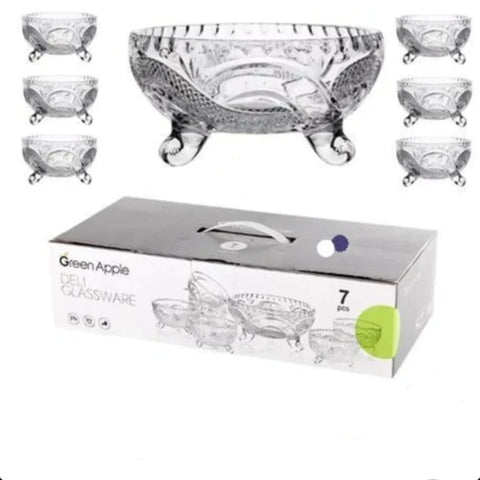 Set 7 Boluri din Sticla Transparentă Arizona Eleganță și Versatilitate pentru Bucătăria ta