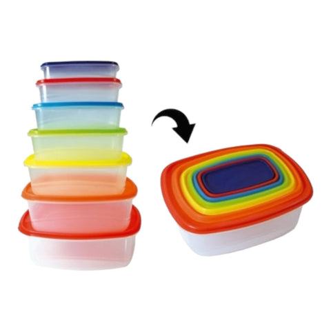 Set 7 caserole alimentare cu capac colorat