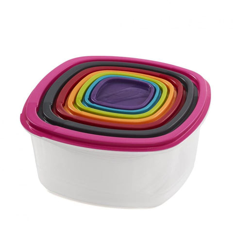 Set 7 caserole alimentare cu capac colorat