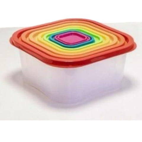 Set 7 caserole alimentare cu capac colorat