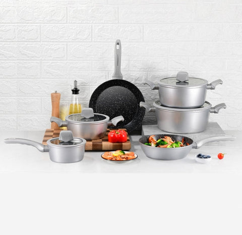 Set Cratite 10 piese Royalty Line Invelis Marmura Silver