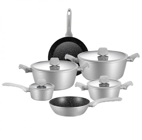 Set Cratite 10 piese Royalty Line Invelis Marmura Silver