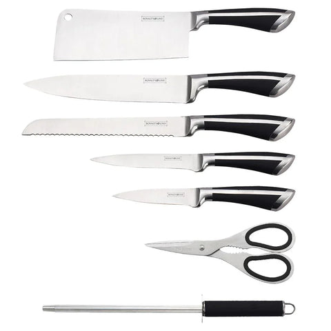Set cutite suport rotativ 8 piese Royalty Line RL-KSS700 inox