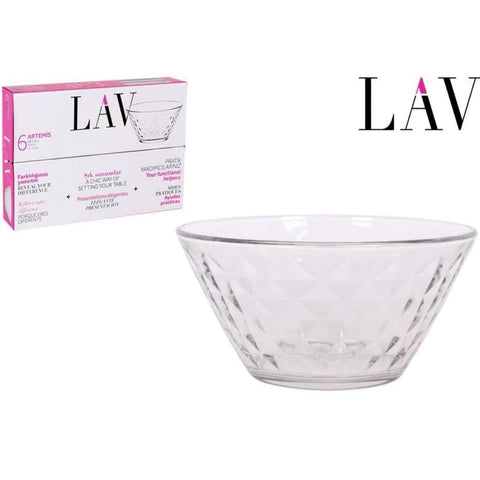 Set 6 boluri din sticla Lav Artemis 330 ml Eleganță și Funcționalitate în Bucătăria Ta