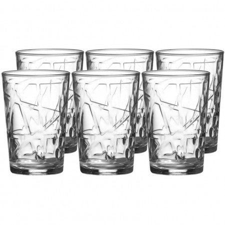 Carafa cu set 6 pahare LAV Mevain  din sticla pentru suc si apa vin pt Terasa Piscina Evenimente de neuitat
