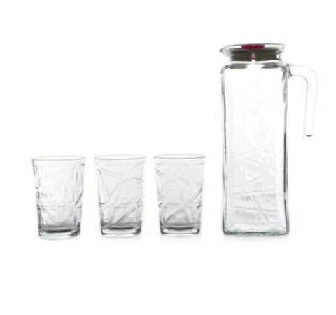 Carafa cu set 6 pahare LAV Mevain  din sticla pentru suc si apa vin pt Terasa Piscina Evenimente de neuitat