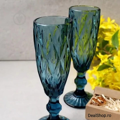 Set de 6 pahare pentru sampanie 165 ml blue Eleganta pt Terasa și Evenimente
