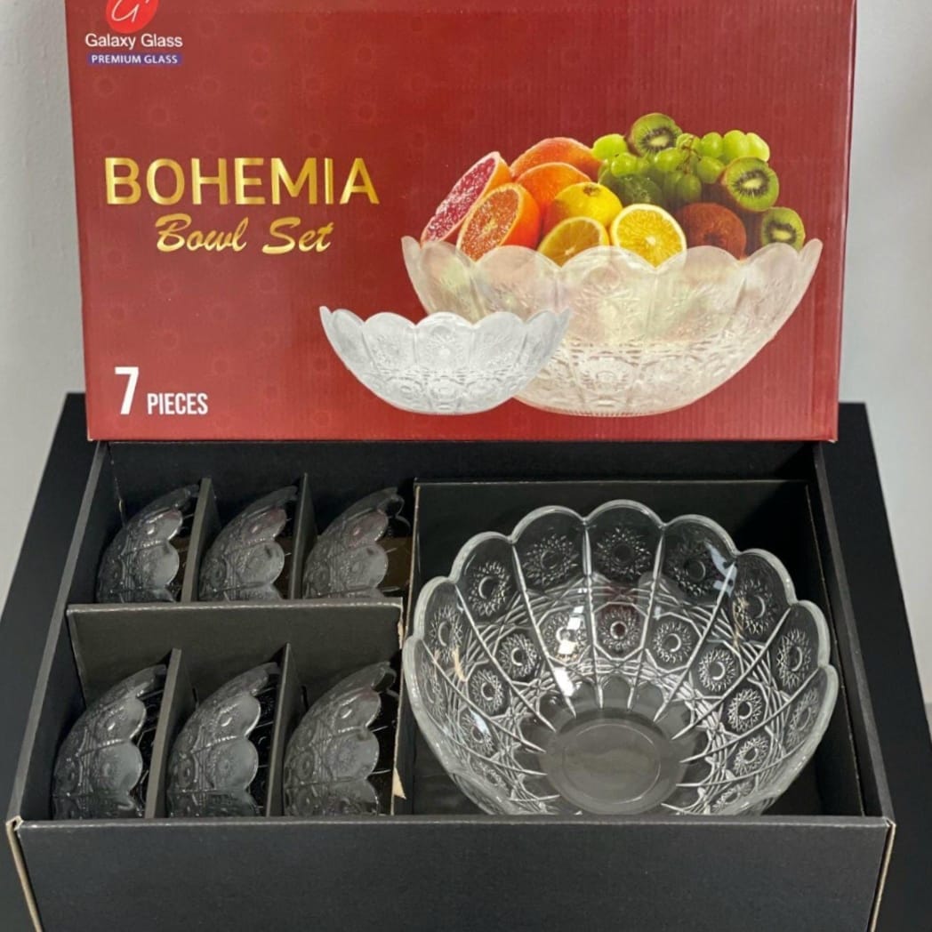 Set 7 boluri din sticla rezistenta Bohemia eleganta si durabilitate pt bucataria ta