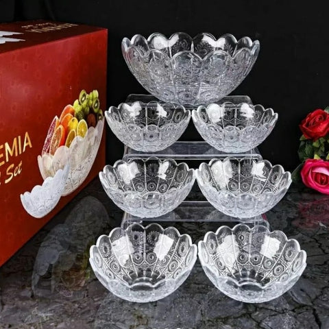 Set 7 boluri din sticla rezistenta Bohemia eleganta si durabilitate pt bucataria ta