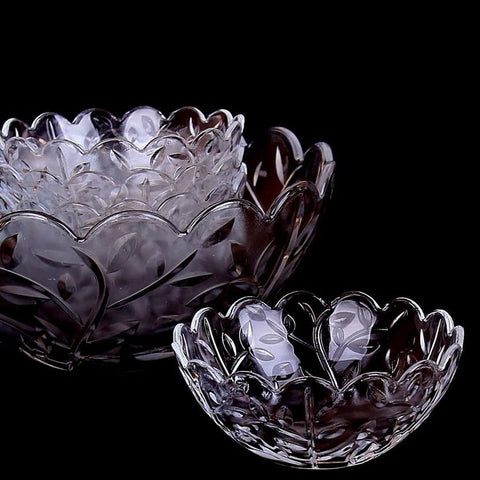 Set de 7 boluri sticla Rezistenta Flower Design Elegant pentru Servire si Depozitare