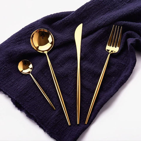 Set tacamuri portugheze 6 persoane 24 de piese Luxury Style Gold