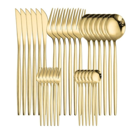 Set tacamuri portugheze 6 persoane 24 de piese Luxury Style Gold