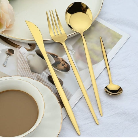 Set tacamuri portugheze 6 persoane 24 de piese Luxury Style Gold