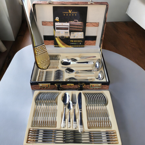 Set tacamuri 12 persoane, 72 piese Limited Edition otel inoxidabil LV 1003 ideale pt evenimente cadou