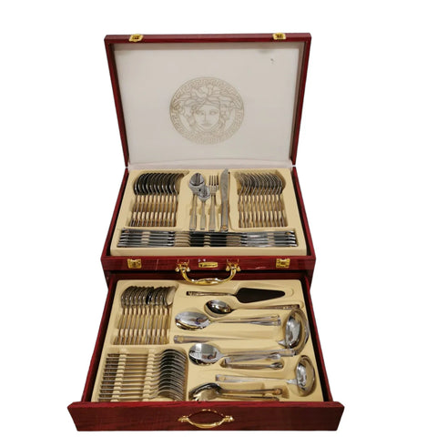 Set tacamuri pentru 12 persoane Versace 72 piese otel inoxidabil Bachmayer BM 7881 Cadoul perfect