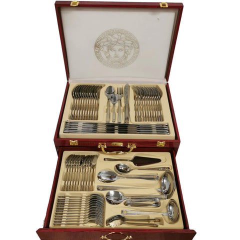 Set tacamuri pentru 12 persoane Versace 72 piese otel inoxidabil Bachmayer BM 7881 Cadoul perfect