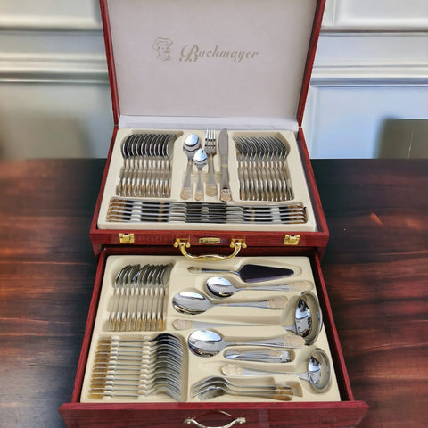 Set tacamuri otel inoxidabil pentru 12 persoane 72 piese Bachmayer BM 7883 Versace CADOUL PERFECT