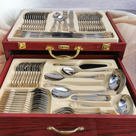 Set tacamuri otel inoxidabil pentru 12 persoane 72 piese Bachmayer BM 7883 Versace CADOUL PERFECT