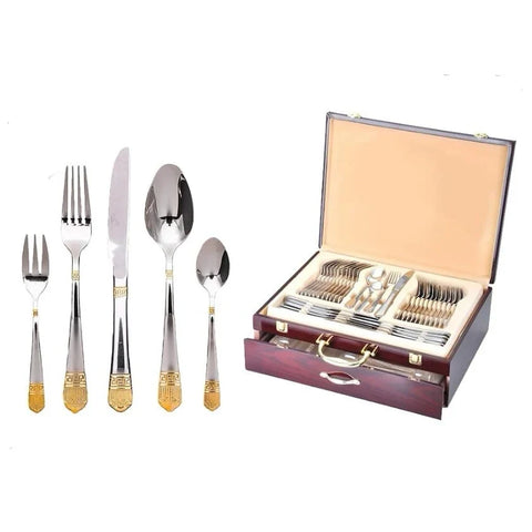 Set tacamuri otel inoxidabil pentru 12 persoane 72 piese Bachmayer BM 7883 Versace CADOUL PERFECT