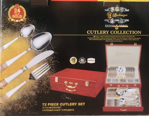 Set tacamuri otel inoxidabil pentru 12 persoane 72 piese Bachmayer BM 7883 Versace CADOUL PERFECT