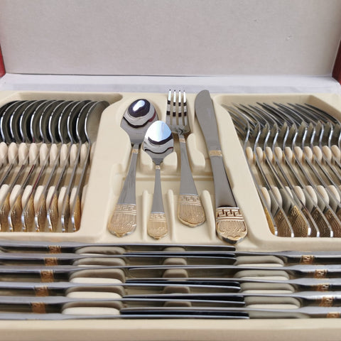 Set tacamuri otel inoxidabil pentru 12 persoane 72 piese Bachmayer BM 7883 Versace CADOUL PERFECT