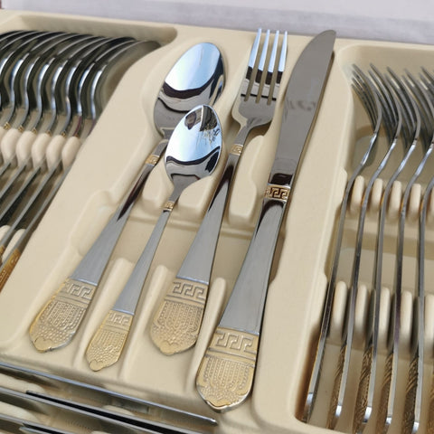 Set tacamuri otel inoxidabil pentru 12 persoane 72 piese Bachmayer BM 7883 Versace CADOUL PERFECT