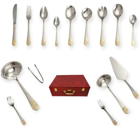 Set tacamuri otel inoxidabil pentru 12 persoane 72 piese Bachmayer BM 7883 Versace CADOUL PERFECT