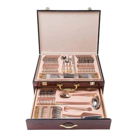Set tacamuri otel inoxidabil pentru 12 persoane 72 piese Bachmayer BM 7883 Versace CADOUL PERFECT