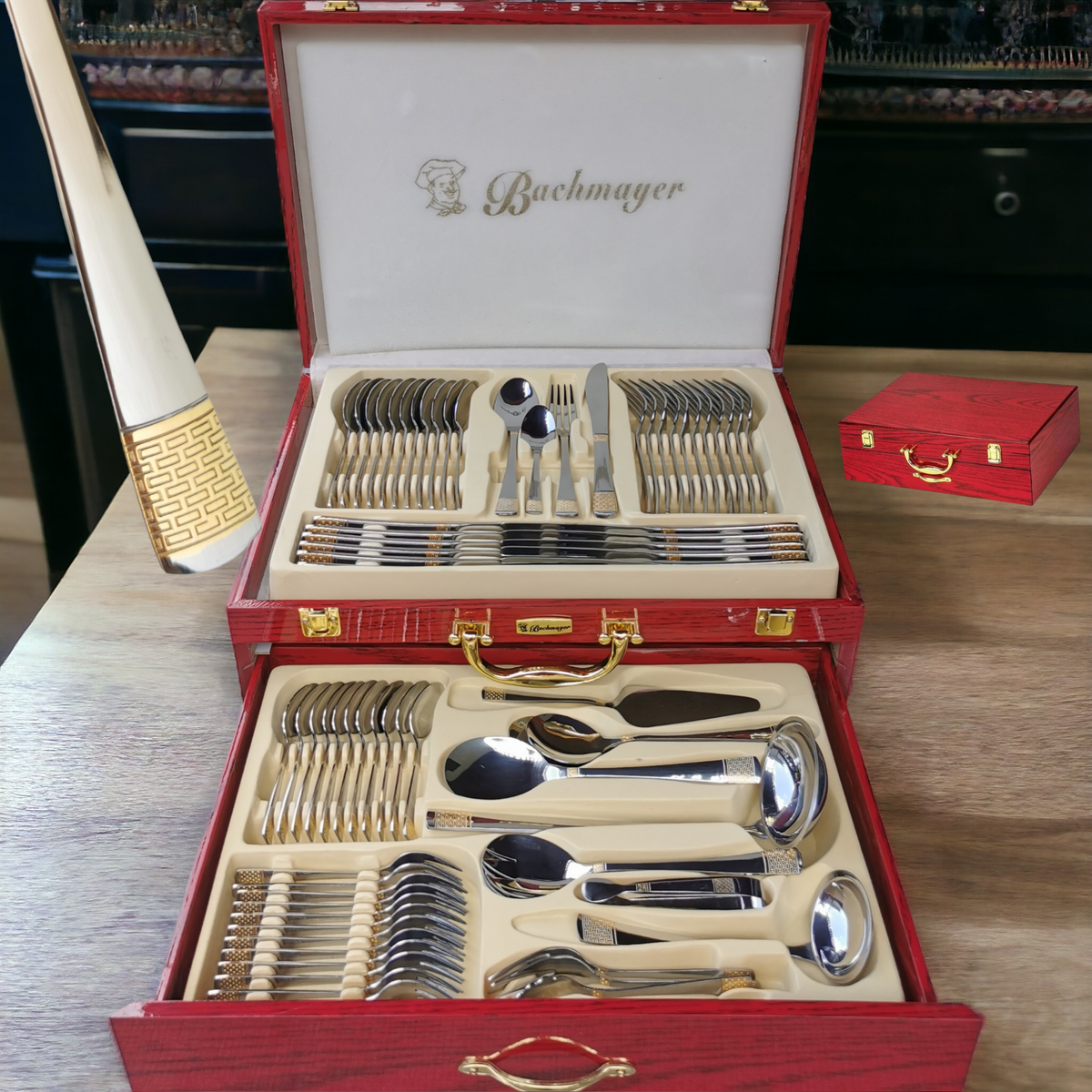 Set tacamuri inox 72 piese 12 persoane Bachmayer BM 7884 Cadoul perfect