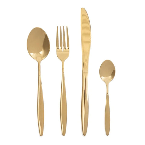 Set tacamuri 6 persoane 24 piese auriu Gold