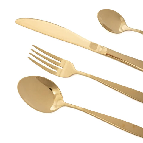 Set tacamuri 6 persoane 24 piese auriu Gold
