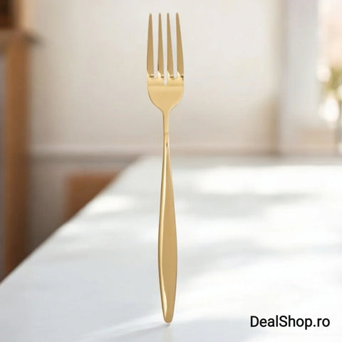 Set tacamuri 6 persoane 24 piese auriu Gold