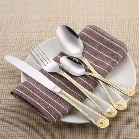 Set tacamuri pentru 12 persoane Versace otel inoxidabil 72 piese Bachmayer BM 7882 Cadoul perfect