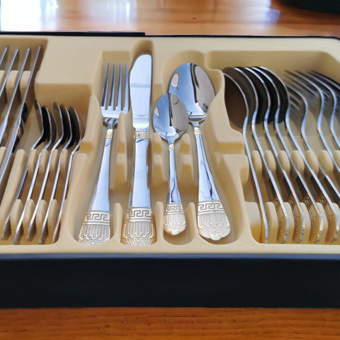 Set tacamuri 6 persoane 24 piese Limited Edition Italy otel inoxidabil Versace LV-2471 cadoul perfect