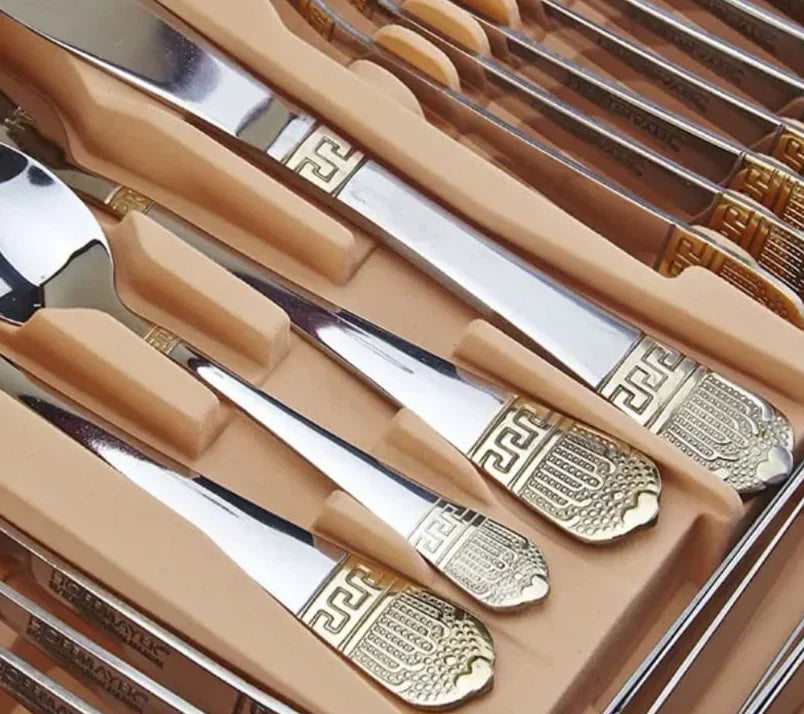 Set tacamuri 6 persoane 24 piese Limited Edition Italy otel inoxidabil Versace LV-2471 cadoul perfect