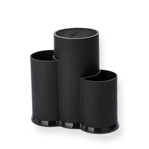 Suport ustensile bucătărie cutite din plastic negru  23x12x22 cm