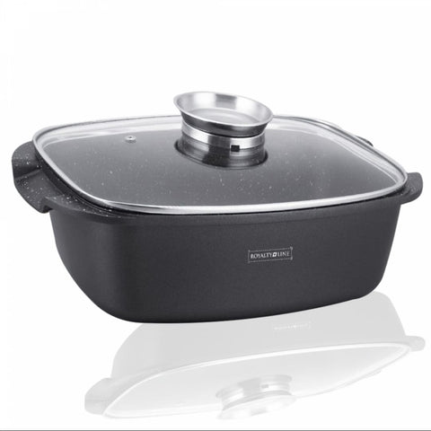 Tava cuptor 5.5 litri interior marmura Royalty Line RL-ACR 32 cm GATESTE SANATOS