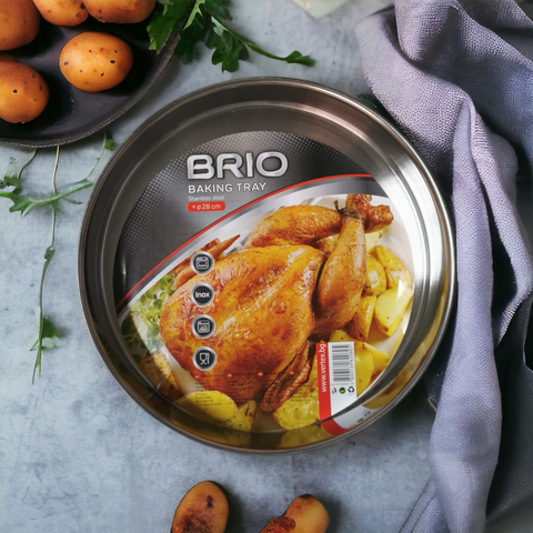 Tava copt otel inoxidabil 32 cm Brio