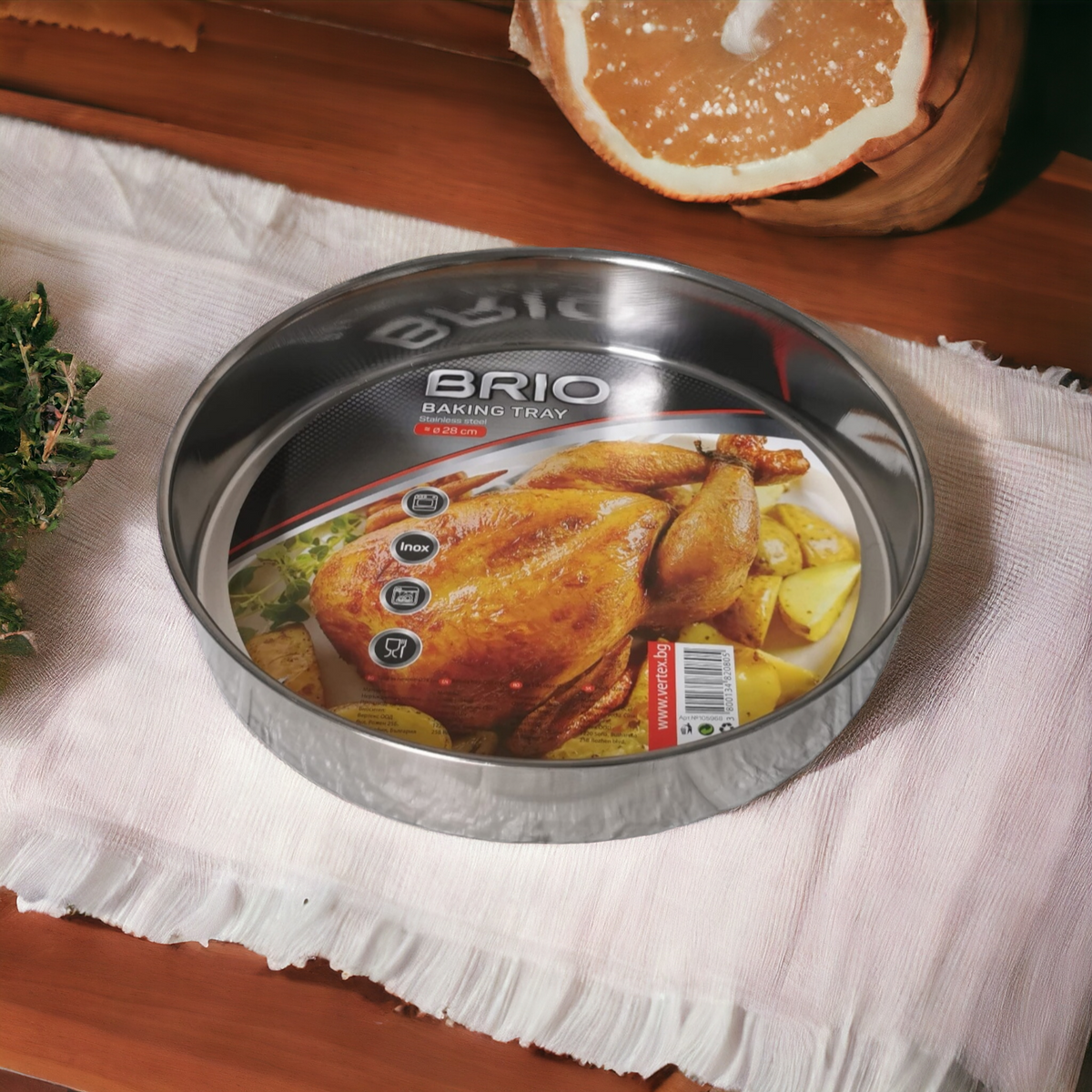 Tava copt otel inoxidabil 32 cm Brio