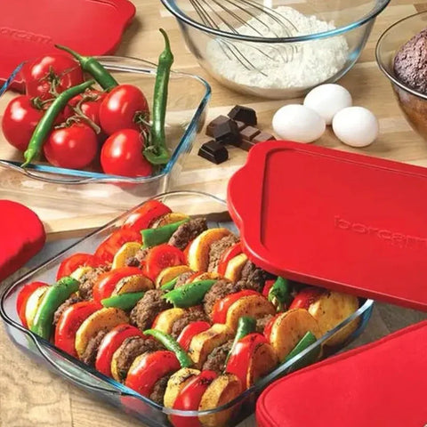 Tava yena 3,2 litri termorezistenta cu capac de Plastic 28 x 31 cm Borcam tava cuptor 59024
