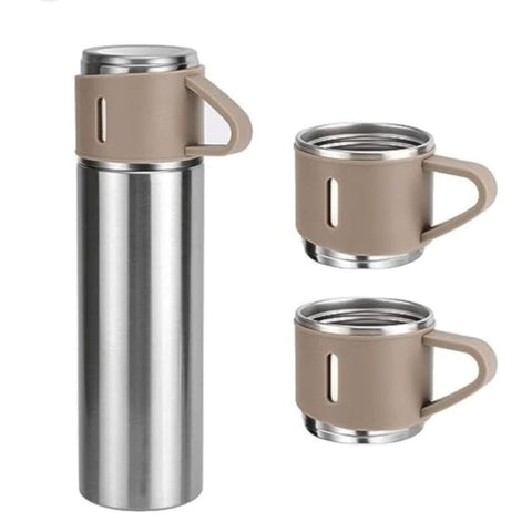 Termos, inchidere etansa, inox, 500 ml, 1 x termos cu capac tip cana 2 x Cani Crem
