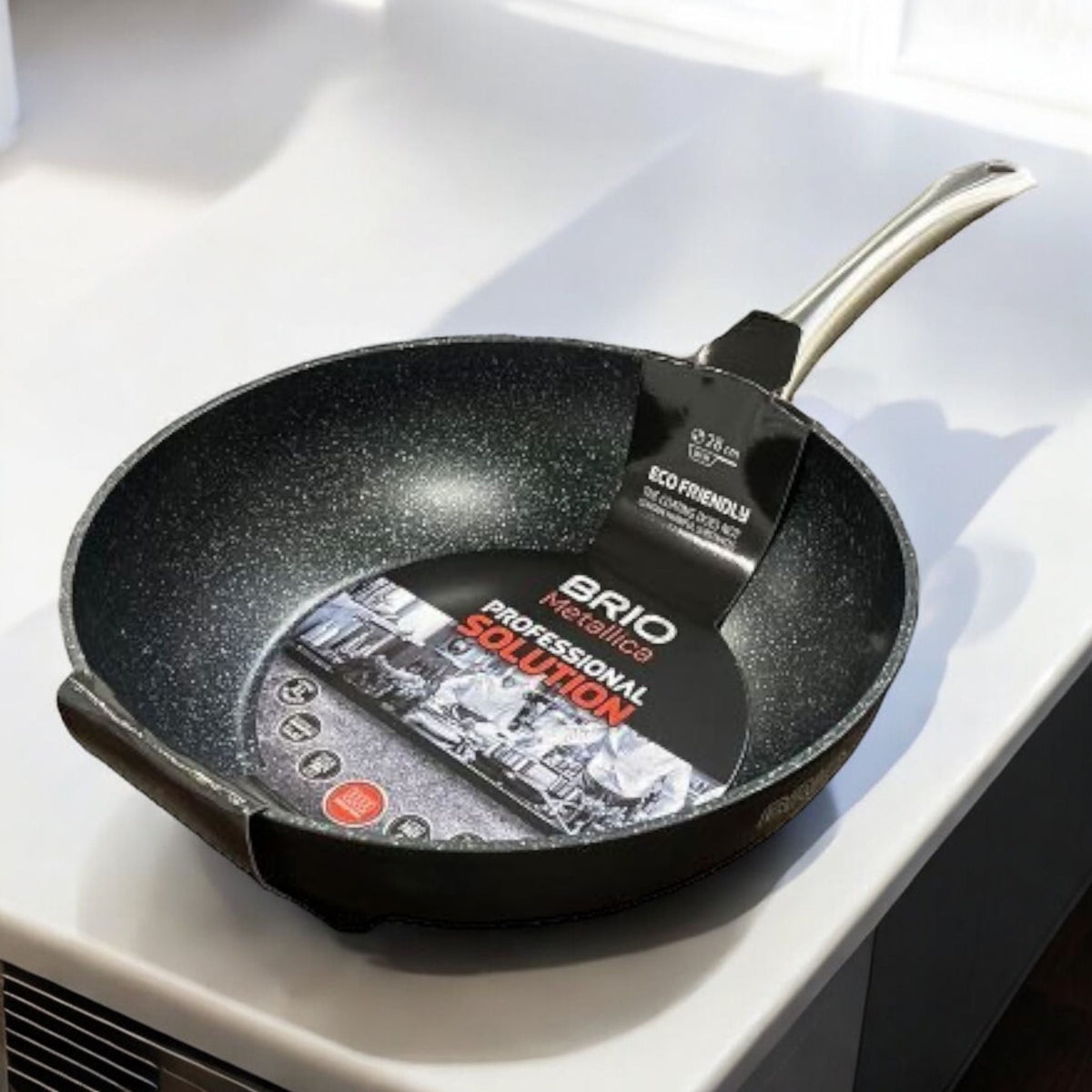 Tigaie wok cu invelis de marmura Brio 28 cm gateste sanatos