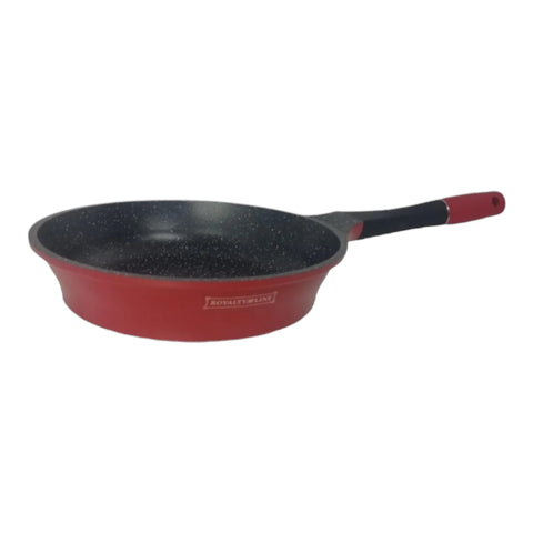 Tigaie cu invelis de marmura Royalty Line, 24 cm Maner detasabil Rosu