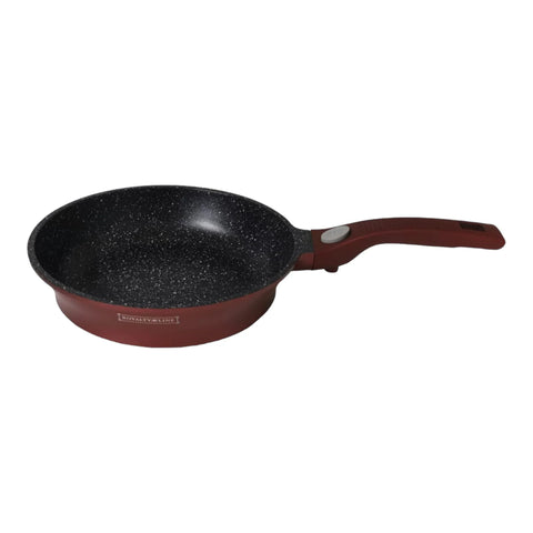 Tigaie cu invelis de marmura Royalty Line, 24 cm Maner detasabil Visiniu