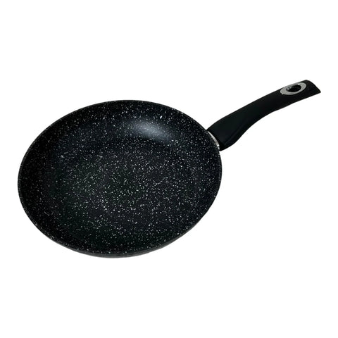 Tigaie cu invelis de marmura Royalty Line 28 cm Negru Gătit Sănătos și Eficient pentru Mese Gustoase